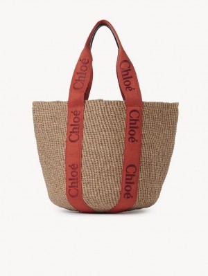 Baskets Chloe Large Woody Orange Orange | CHE-SR13646