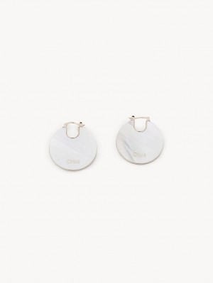 Boucles d'Oreilles Chloe Jemma Doré Blanche | CHE-SR14419