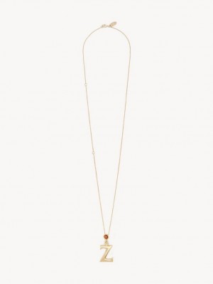 Colliers Chloe Alphabet With Pendant Doré | CHE-SR14330