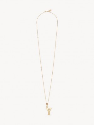 Colliers Chloe Alphabet With Pendant Doré | CHE-SR14331