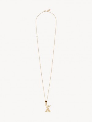 Colliers Chloe Alphabet With Pendant Doré | CHE-SR14332