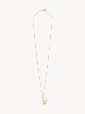 Colliers Chloe Alphabet With Pendant Doré | CHE-SR14334