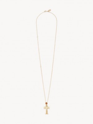 Colliers Chloe Alphabet With Pendant Doré | CHE-SR14336