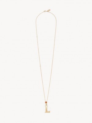 Colliers Chloe Alphabet With Pendant Doré | CHE-SR14344