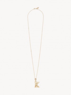 Colliers Chloe Alphabet With Pendant Doré | CHE-SR14345