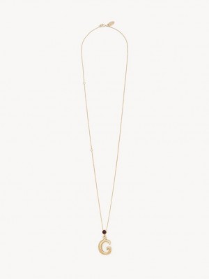 Colliers Chloe Alphabet With Pendant Doré | CHE-SR14349