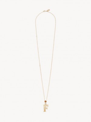 Colliers Chloe Alphabet With Pendant Doré | CHE-SR14350