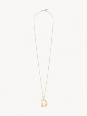 Colliers Chloe Alphabet With Pendant Doré | CHE-SR14352