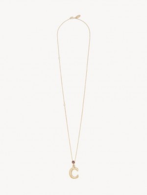 Colliers Chloe Alphabet With Pendant Doré | CHE-SR14353