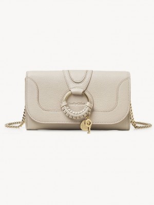 Grands Portefeuilles Chloe Hana Chain Beige | CHE-SR14913