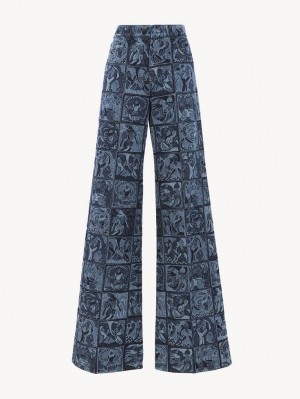 Jean Chloe Flare Multicolore Bleu | CHE-SR14013