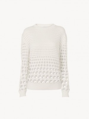 Knitwear Chloe Generous Blanche | CHE-SR13931