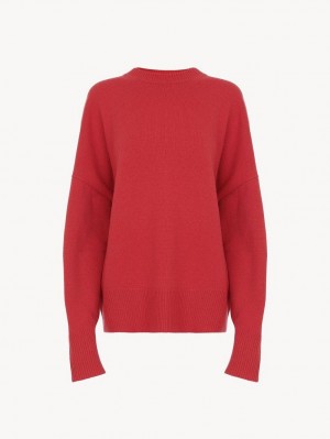 Knitwear Chloe Generous Crew-neck Rose | CHE-SR13954