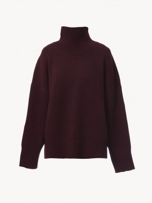 Knitwear Chloe Generous High-neck Violette | CHE-SR13926