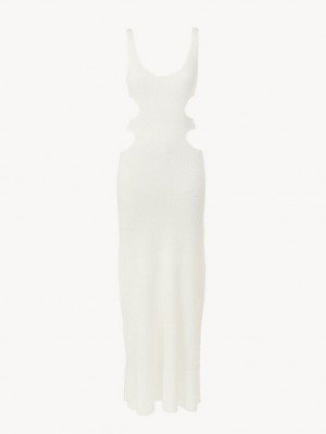 Knitwear Chloe Long Tank Blanche | CHE-SR13937