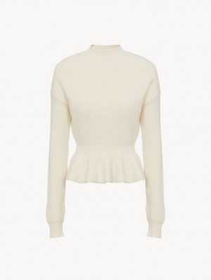 Knitwear Chloe Peplum Blanche | CHE-SR13963