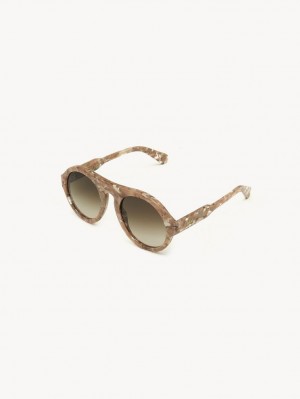 Lunette de Soleil Chloe Gayia Rose Beige | CHE-SR14573