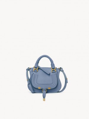 Mini Sacs Chloe Marcie Double Carry Bleu Foncé | CHE-SR13724