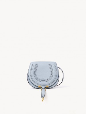 Mini Sacs Chloe Marcie Small Saddle Bleu | CHE-SR13686