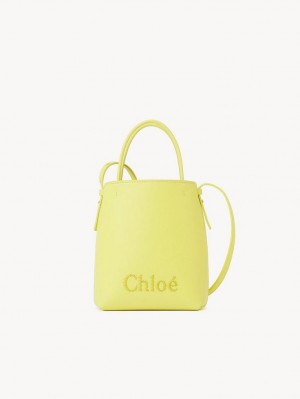 Mini Sacs Chloe Sense Tote Jaune | CHE-SR13672