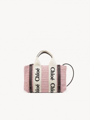 Mini Sacs Chloe Woody Tote 2 Rose | CHE-SR13730