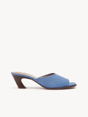 Mule Chloe Oli High-heel Bleu Foncé | CHE-SR14158