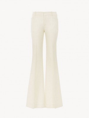 Pantalon Chloe High-waisted Flare Blanche | CHE-SR14016