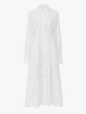 Peignoir Chloe Long Shirt Blanche | CHE-SR13831