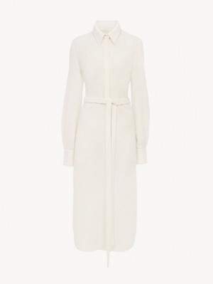 Peignoir Chloe Midi Shirt Blanche | CHE-SR13865