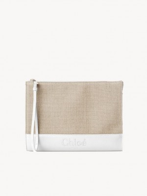 Pochettes Chloe Sense Zippered Blanche | CHE-SR14327