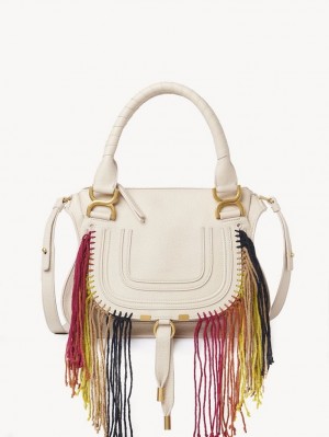 Sacs Crossbody Chloe Marcie Small Double Carry Beige | CHE-SR13473