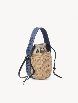 Sacs Crossbody Chloe Small Woody Basket Bleu | CHE-SR13608