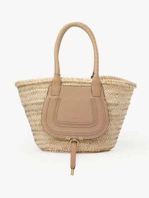 Sacs Fourre Tout Chloe Medium Marcie Basket Marron Clair | CHE-SR13292