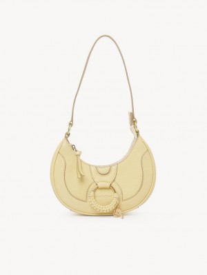 Sacs À Bandoulière Chloe Hana Half Moon Jaune | CHE-SR14661