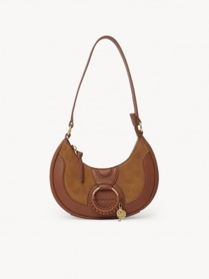 Sacs À Bandoulière Chloe Hana Half Moon Marron | CHE-SR14659