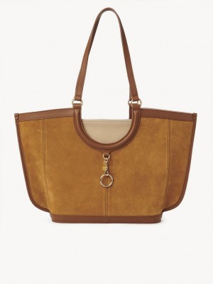 Sacs À Bandoulière Chloe Mara Shopper Marron | CHE-SR14592