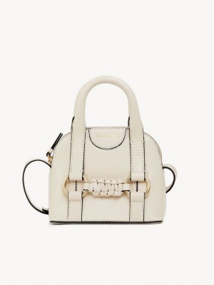 Sacs À Bandoulière Chloe Saddie Micro Double Handle Beige | CHE-SR14621