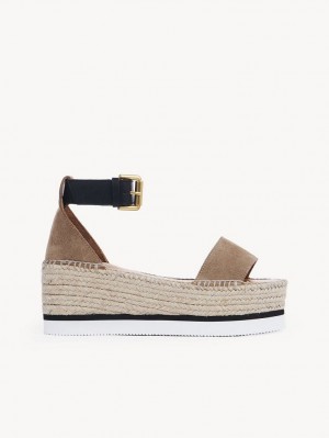 Sandale Chloe Glyn Espadrillas Kaki | CHE-SR14814