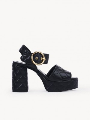 Sandale Chloe Jodie Plateforme Noir | CHE-SR14813