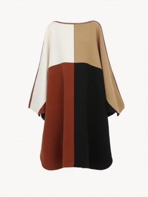 Vestes Chloe Color-block Poncho Multicolore | CHE-SR13803