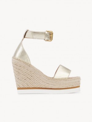 Wedge Chloe Glyn Espadrillas Argent | CHE-SR14843