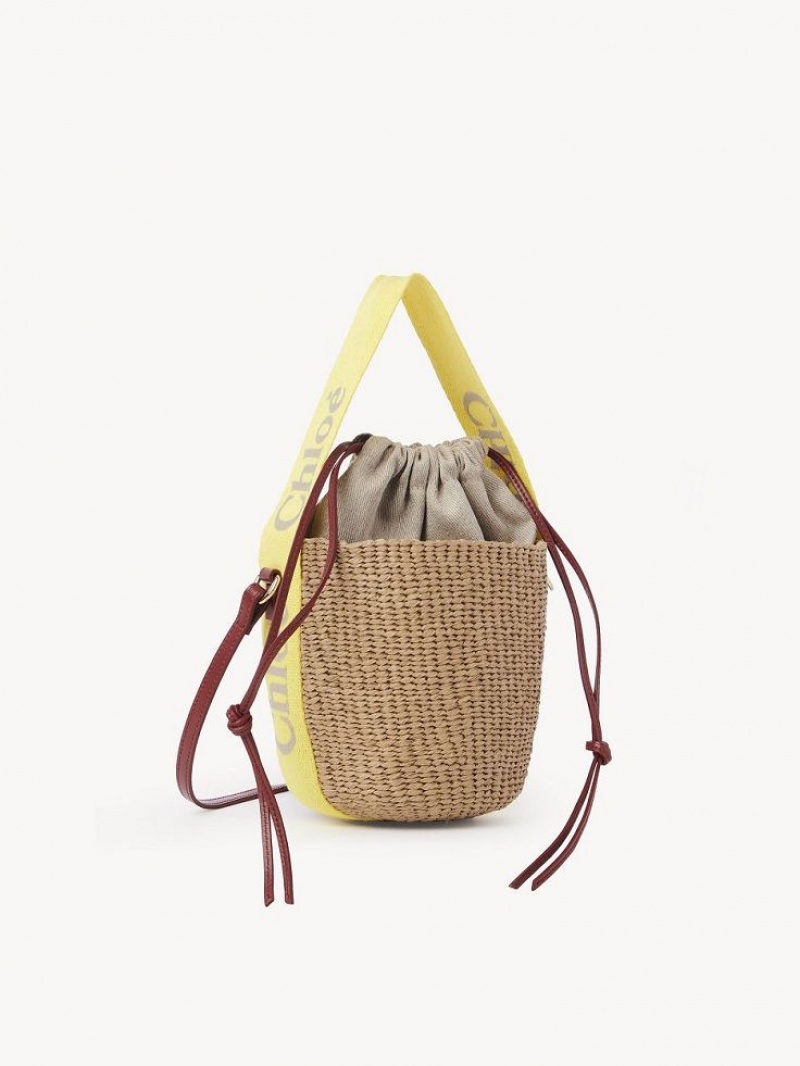 Baskets Chloe Small Woody Jaune Beige | CHE-SR13644