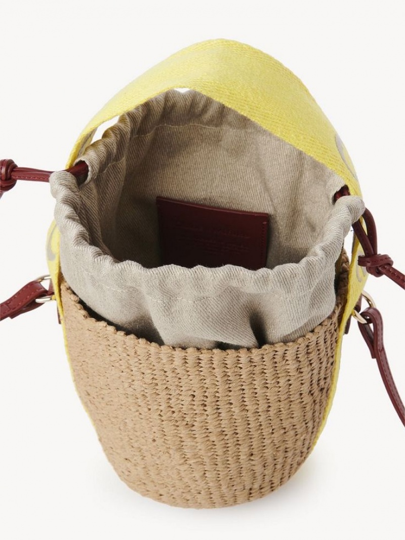 Baskets Chloe Small Woody Jaune Beige | CHE-SR13644