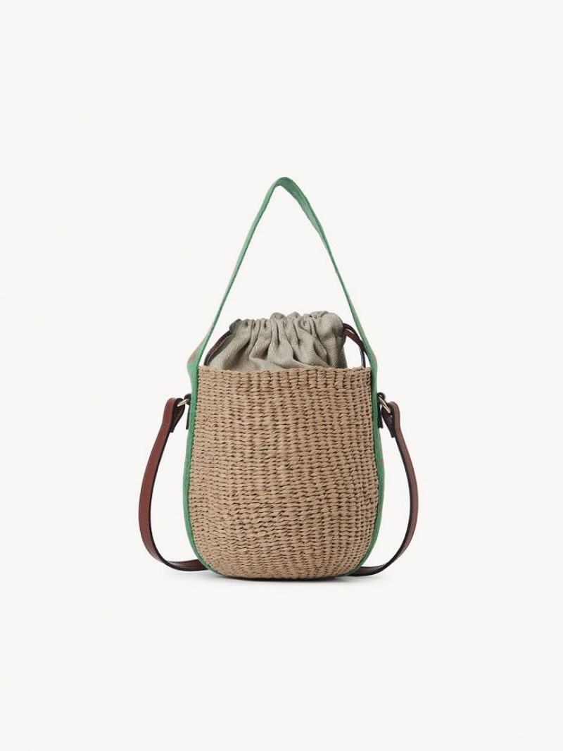 Baskets Chloe Small Woody Vert Orange | CHE-SR13629