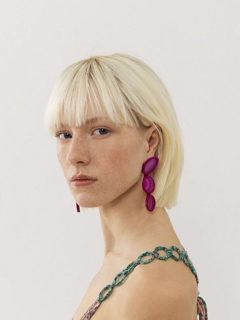 Boucles d'Oreilles Chloe Jemma Fushia Violette | CHE-SR14396