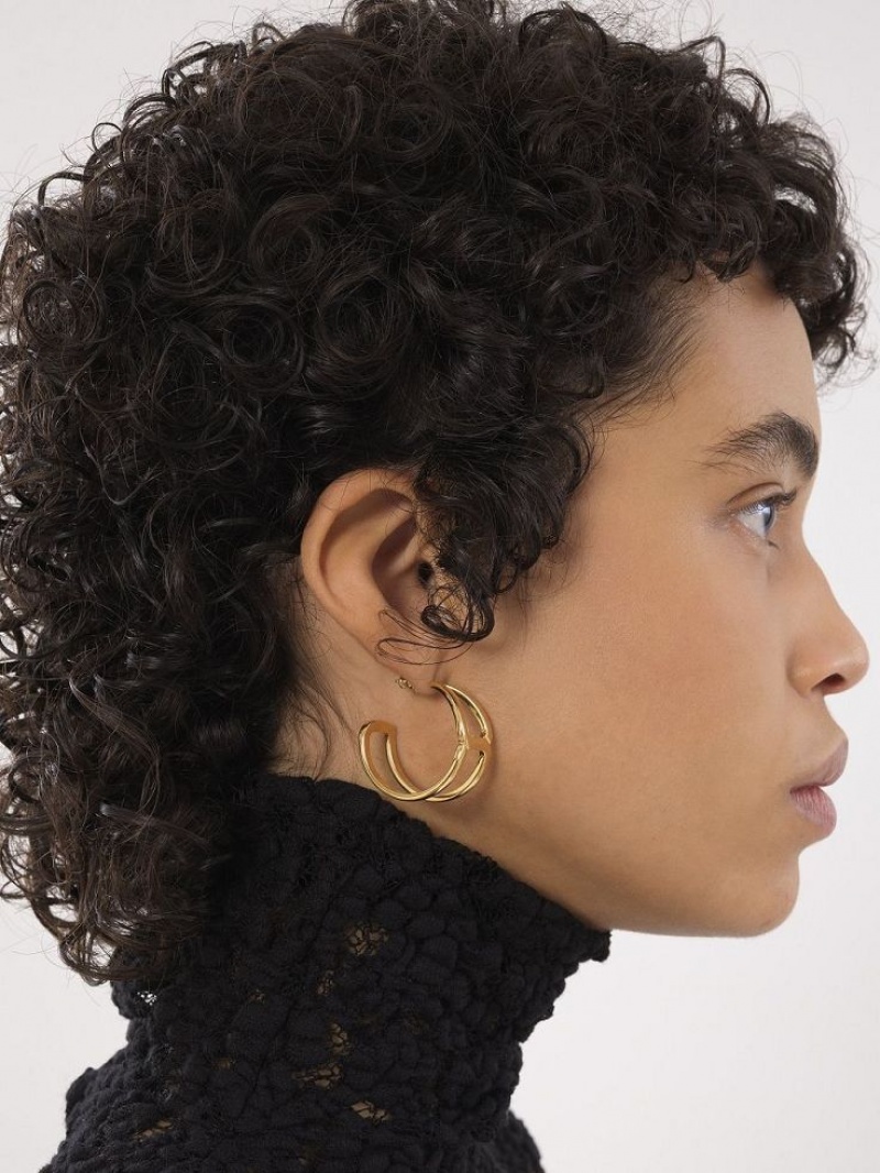 Boucles d'Oreilles Chloe Marcie Hoop Doré Clair | CHE-SR14461