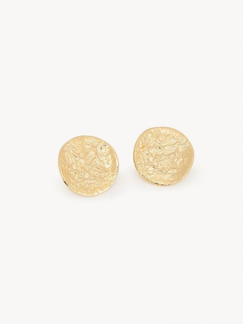 Boucles d\'Oreilles Chloe Penelope Coin Doré Clair | CHE-SR14455