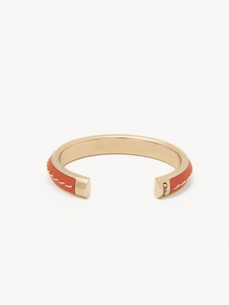 Bracelets Chloe Edith Cuff Rouge Foncé Orange | CHE-SR14360