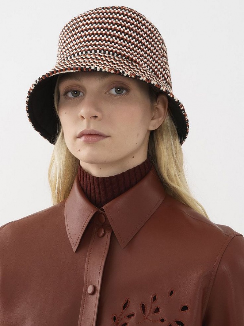 Chapeaux Chloe Meril Bob Rouge Marron | CHE-SR14495