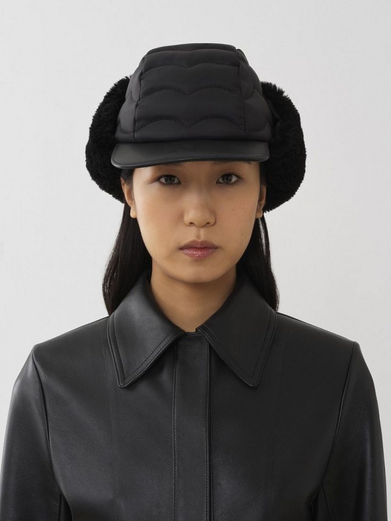 Chapeaux Chloe Rembourré Chapka Noir | CHE-SR14482